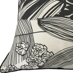 Linnea Taie d'oreiller 65x65 cm percale de coton ALBA beige/noir