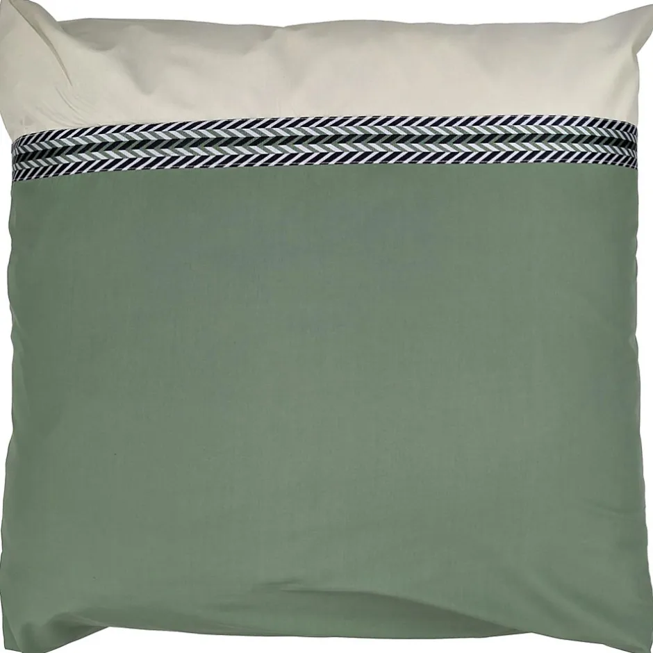 Linnea Taie d'oreiller 65x65 cm percale coton NOA vert Kaki