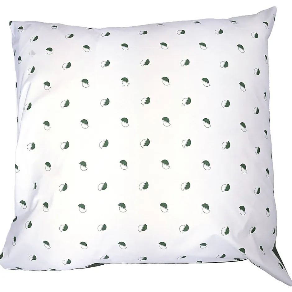 Linnea Taie d'oreiller 65x65 cm percale coton ALEX vert Kaki