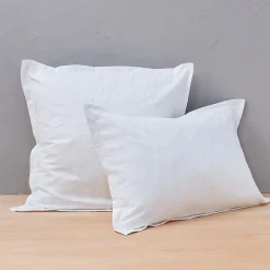 Linnea Taie d'oreiller 65x65 cm percale lavée ABSTRAIT Blanc