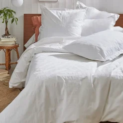 Linnea Taie d'oreiller 65x65 cm percale lavée ABSTRAIT Blanc