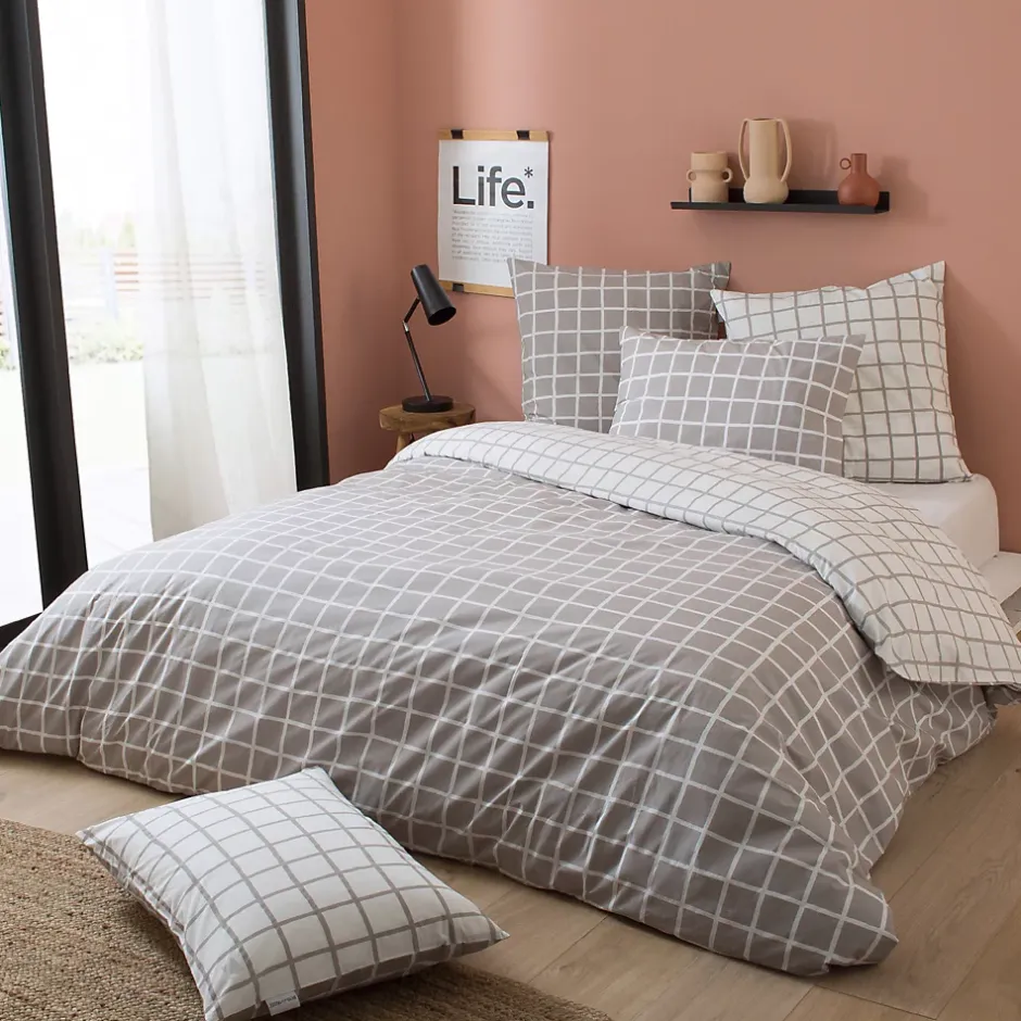 Linnea Taie d'oreiller 65x65 cm percale coton DDM MAX Gris Best