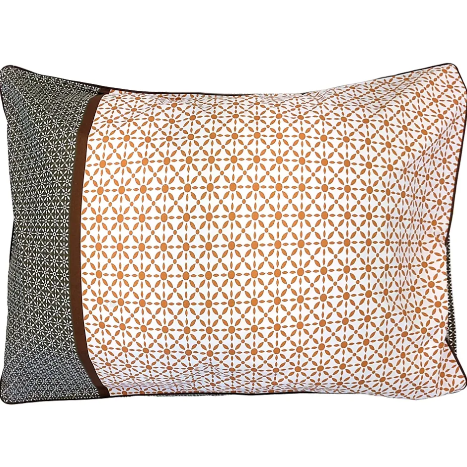 Linnea Taie d'oreiller 50x70 cm percale coton longues fibres GABIN marron Clearance