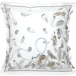 Linnea Taie d'oreiller 65x65 cm Percale pur coton PLUMES