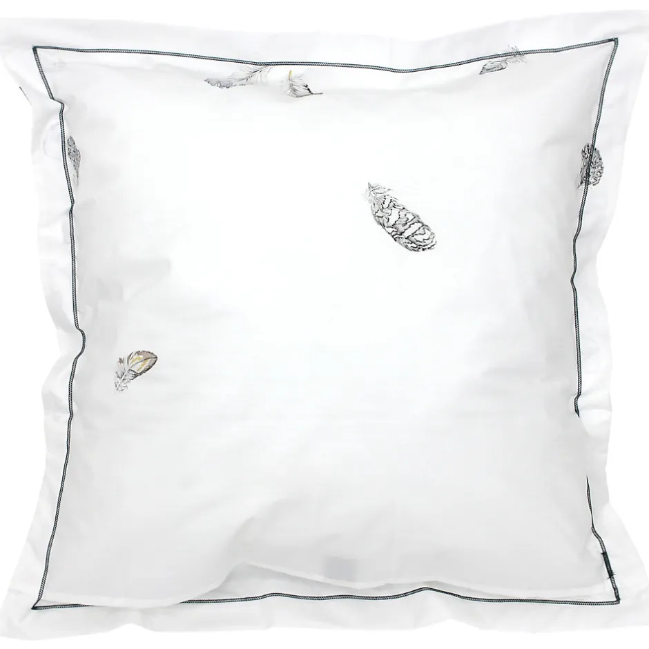 Linnea Taie d'oreiller 65x65 cm Percale pur coton PLUMES