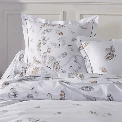 Linnea Taie d'oreiller 65x65 cm Percale pur coton PLUMES