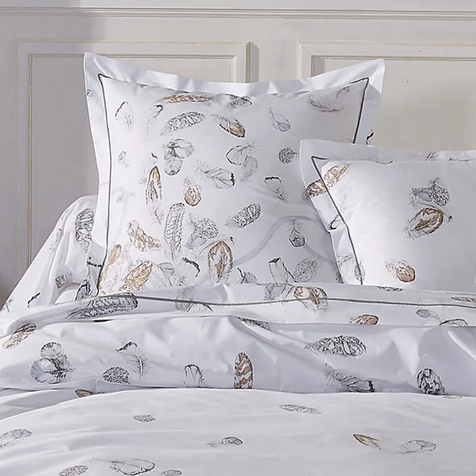 Linnea Taie d'oreiller 65x65 cm Percale pur coton PLUMES