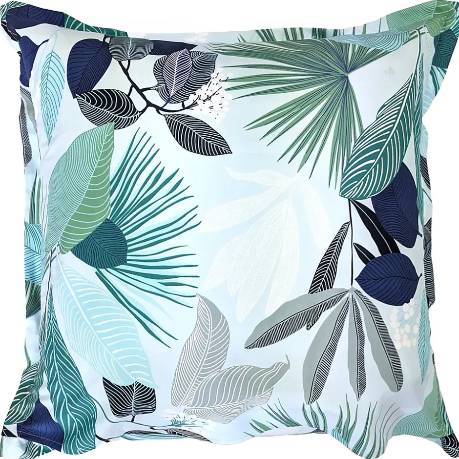 Linnea Taie d'oreiller 65x65 cm percale de coton MOOREA PACIFIC bleu/vert
