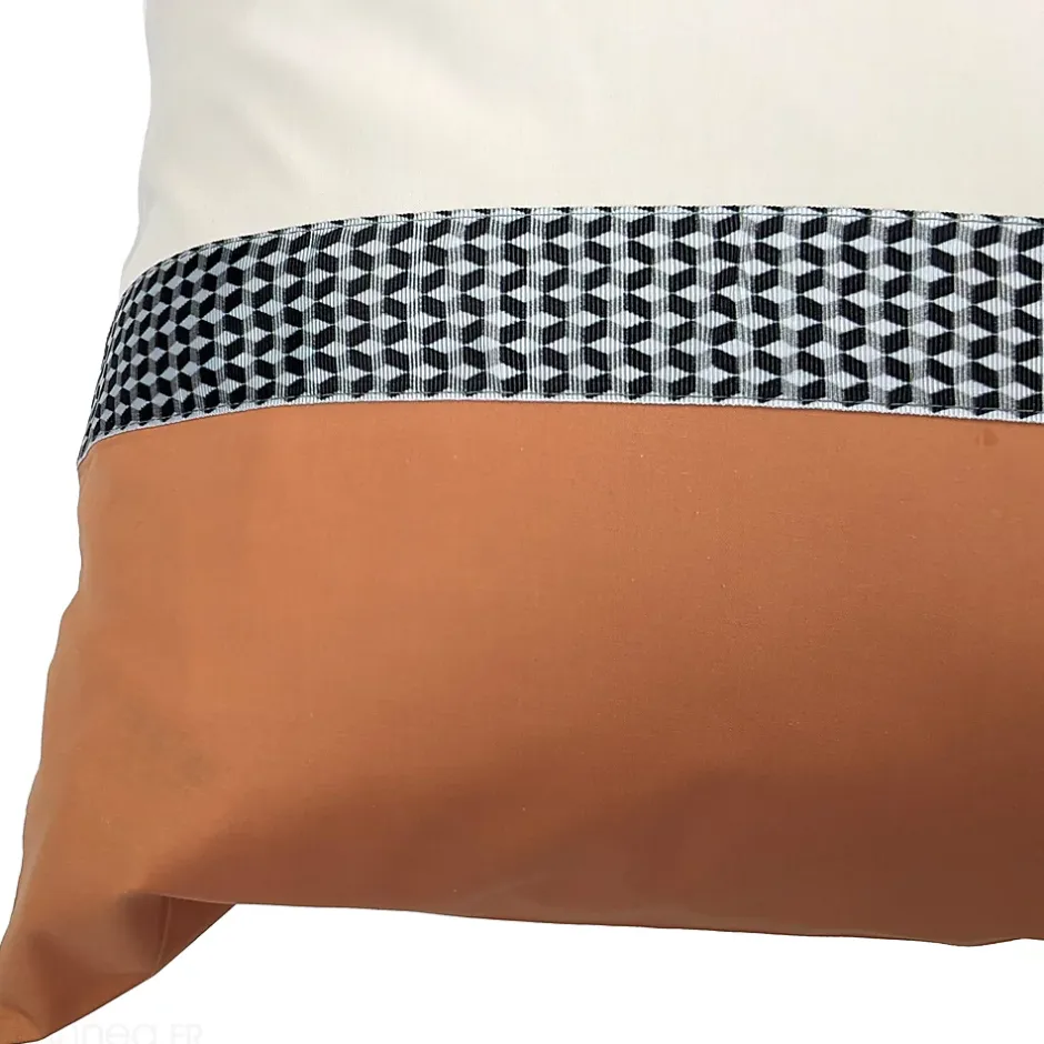 Linnea Taie d'oreiller 65x65 cm percale en coton MACASSAR Cognac New