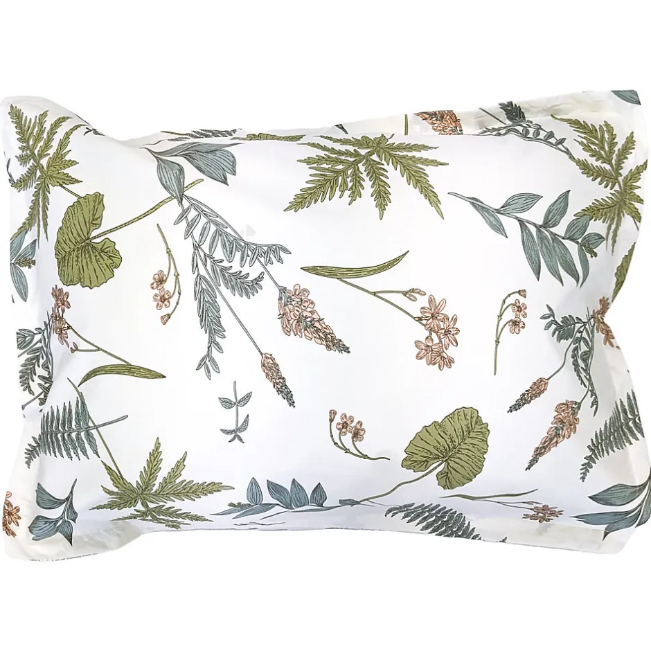 Linnea Taie d'oreiller 50x70 cm percale coton FÉÉRIE Blanc sauge