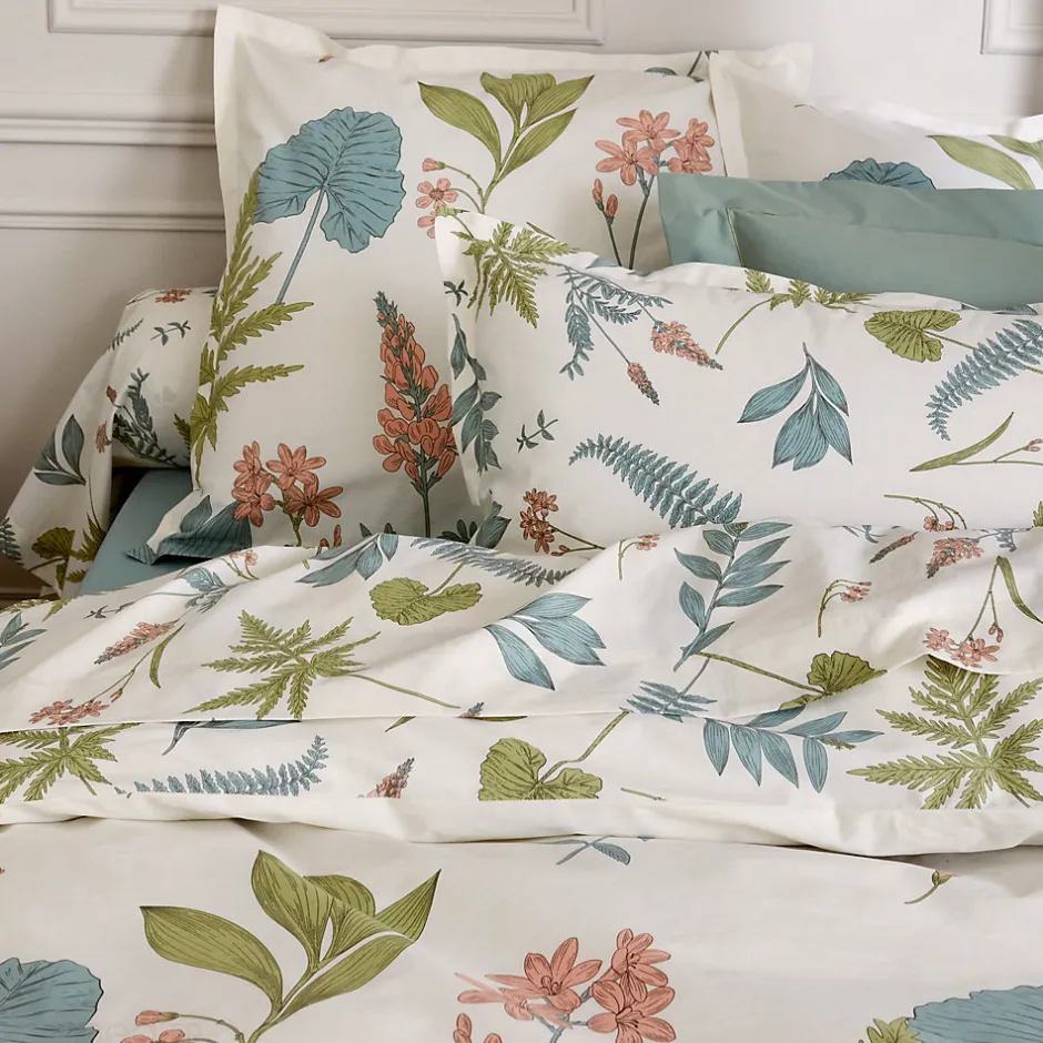 Linnea Taie d'oreiller 50x70 cm percale coton FÉÉRIE Blanc sauge