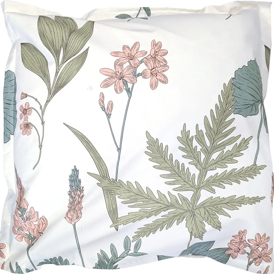 Linnea Taie d'oreiller 65x65 cm percale coton FÉÉRIE Blanc sauge