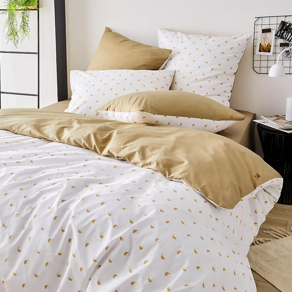 Linnea Taie d'oreiller 65x65 cm percale coton ALEX marron Moka