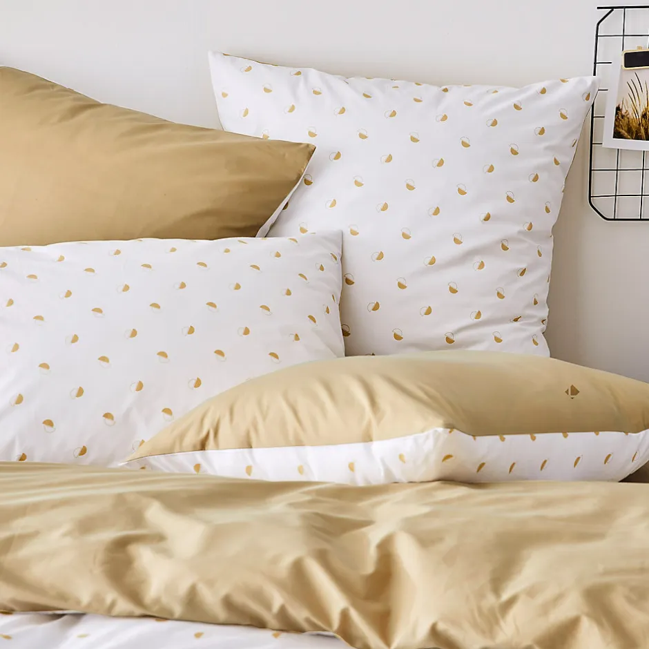 Linnea Taie d'oreiller 65x65 cm percale coton ALEX marron Moka