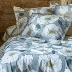 Linnea Taie d'oreiller 65x65 cm percale de coton ADÈLE vert céladon