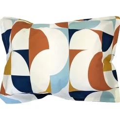 Linnea Taie d'oreiller 50x70 cm percale de coton MODULO bleu cobalt
