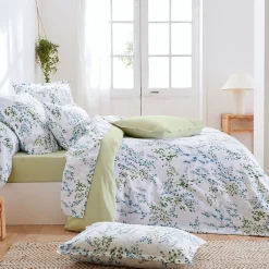 Linnea Taie d'oreiller 50x70 cm satin de coton ANGÈLE vert tilleul