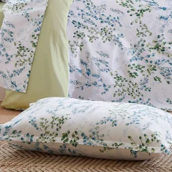 Linnea Taie d'oreiller 50x70 cm satin de coton ANGÈLE vert tilleul