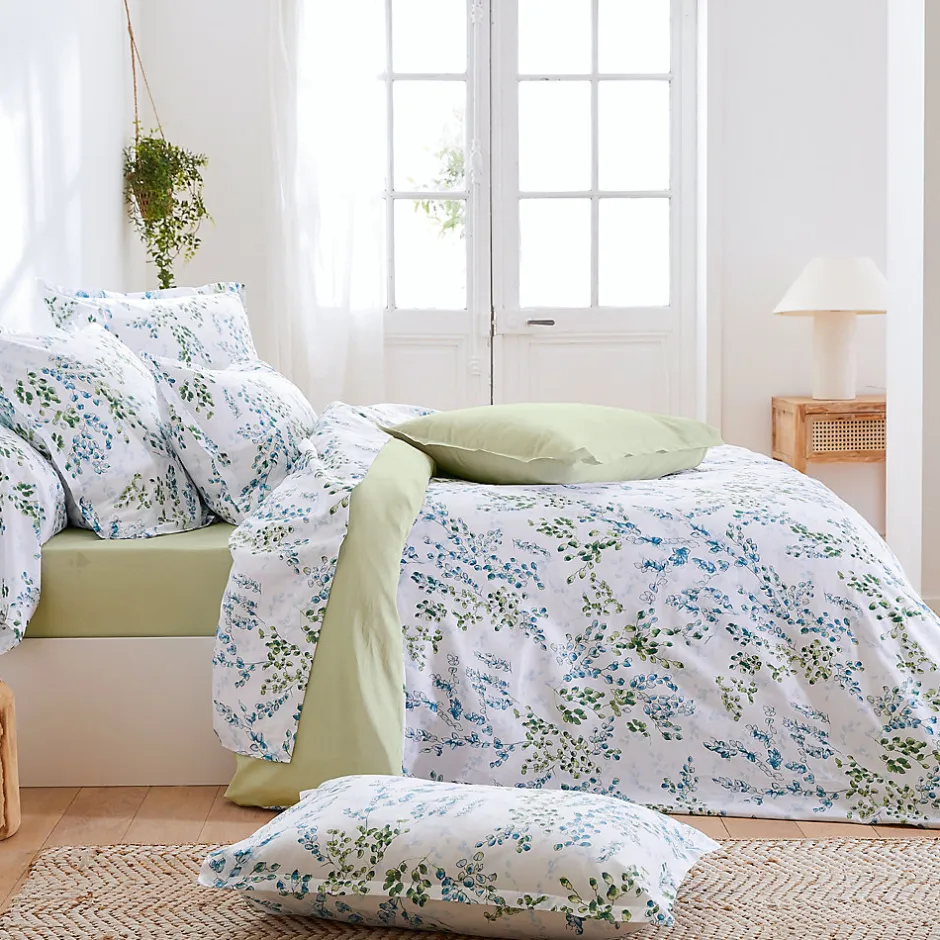 Linnea Taie d'oreiller 65x65 cm satin de coton ANGÈLE vert tilleul Sale