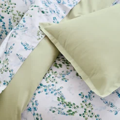 Linnea Taie d'oreiller 65x65 cm satin de coton ANGÈLE vert tilleul Sale