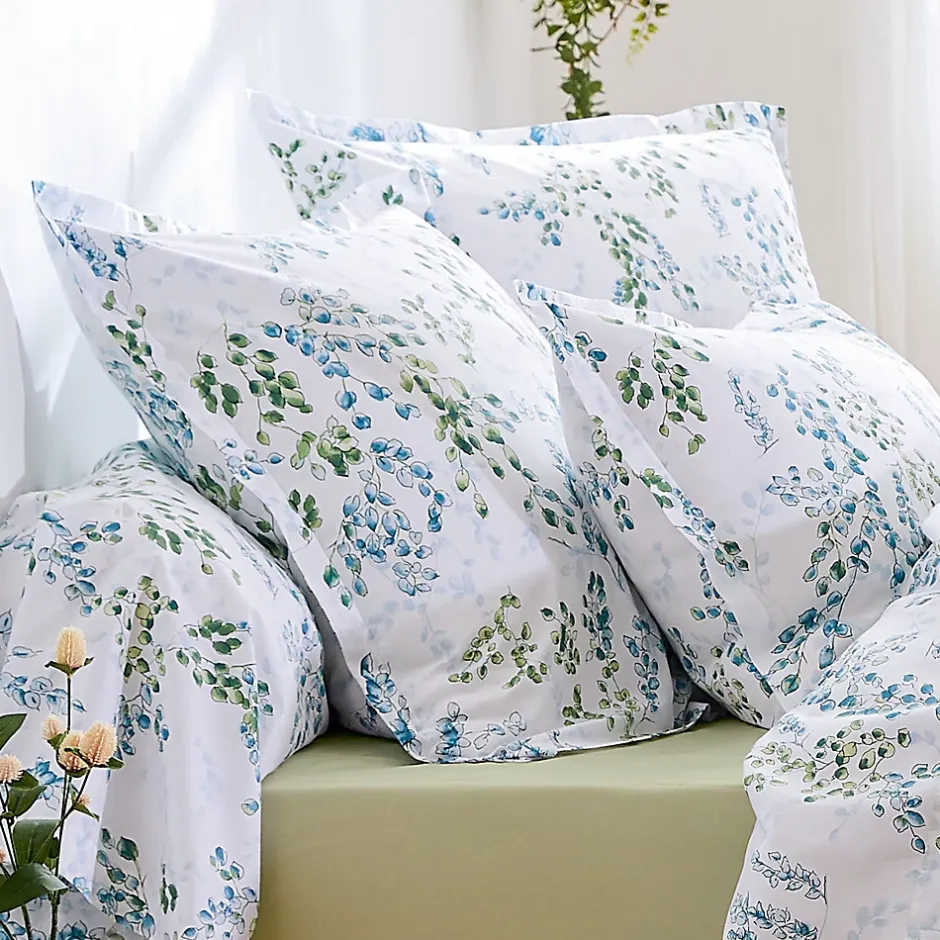 Linnea Taie d'oreiller 65x65 cm satin de coton ANGÈLE vert tilleul Sale