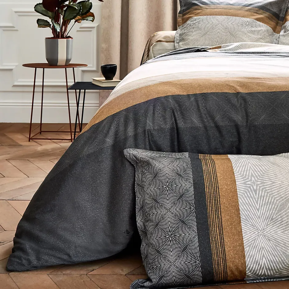 Linnea Taie d'oreiller 65x65 cm satin de coton TIAGO noir Discount