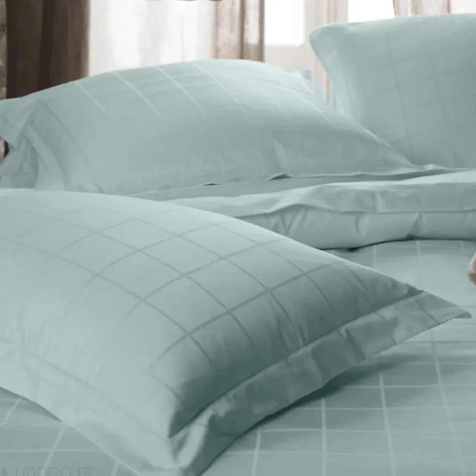 Linnea Taie d'oreiller 50x70 cm satin CONCERTO rayures vert Lichen Hot