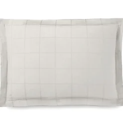 Linnea Taie d'oreiller 50x70 cm satin CONCERTO carreaux beige Craie Discount