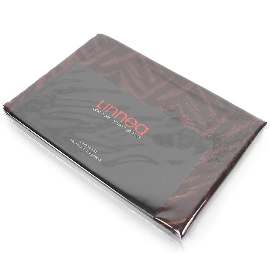 Linnea Taie d'oreiller 65x65 cm Satin de coton OPERA Marron foncé