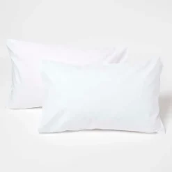 Homescapes Taies d'oreiller enfant blanc 100% coton égyptien 200 fils, 40x60 cm, lot de 2 - Discount