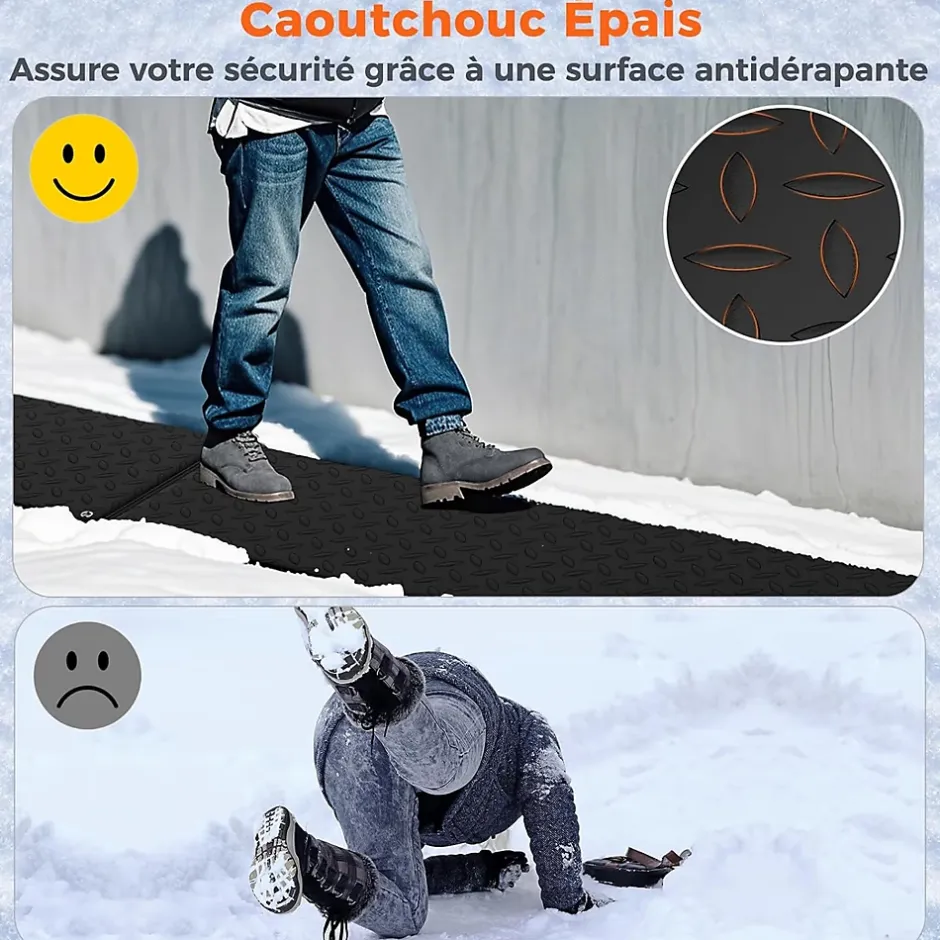 Giantex Tapis Chauffant de Fonte de Neige Tapis de Fonte de Neige et Glace en Caoutchouc Antidérapant sans Cordon alimentation New