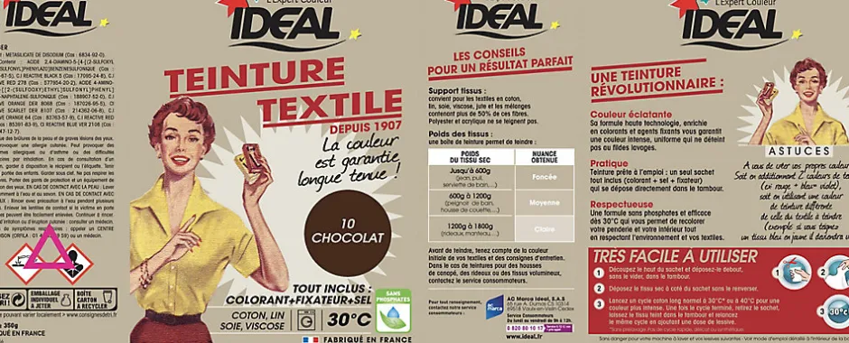 Ideal Teinture textile vintage chocolat Idéal 350g