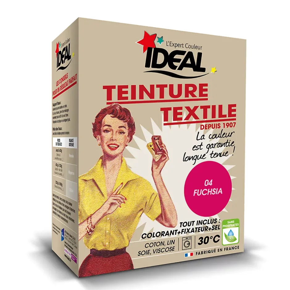 Ideal Teinture textile vintage fuschia Idéal 350g Hot