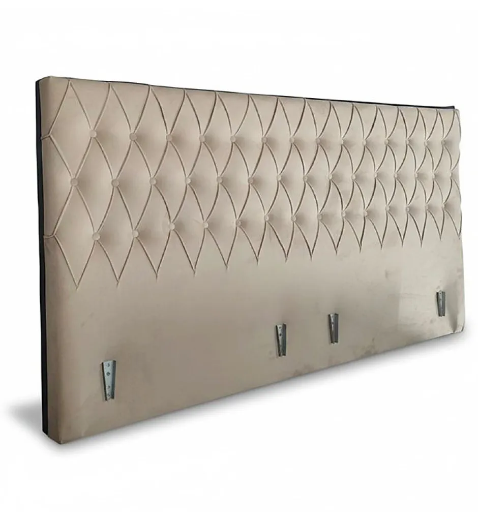 Pro Et Discount Tete de Lit en Velours Alcantara beige 190 x 100 cm - Couleur Sable Best