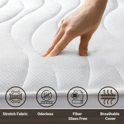 The White Stone Matelas à ressorts ensachés et mémoire 120x190 20 cm