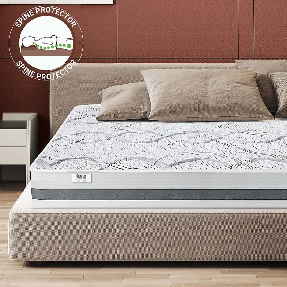 The White Stone Matelas en Mousse à Mémoire de Forme 100x190 cm Hauteur 27 cm