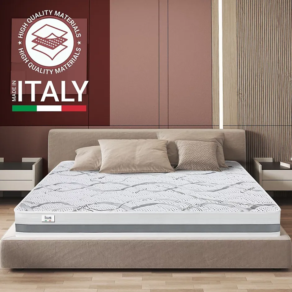 The White Stone Matelas en Mousse à Mémoire de Forme 140x190 cm Hauteur 27 cm Clearance