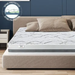 The White Stone Matelas en Mousse à Mémoire de Forme 140x190 cm Hauteur 22 cm Discount