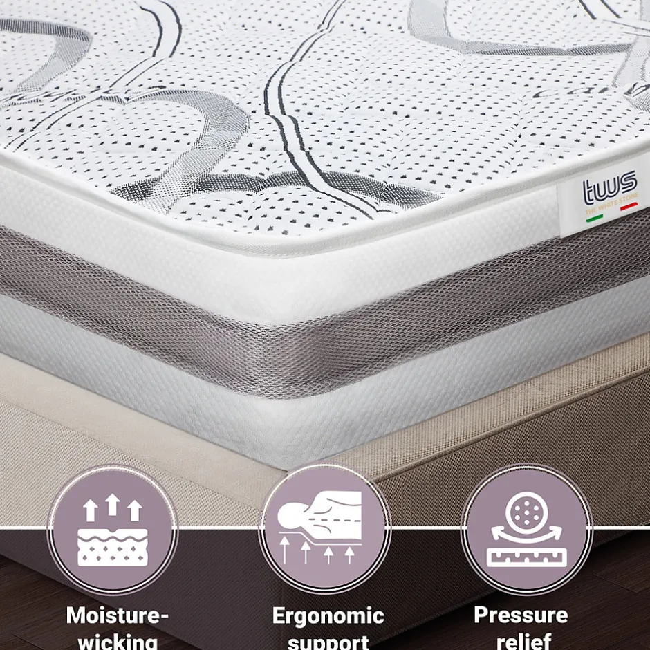 The White Stone Matelas Orthopédique 140x190 cm Fermeté Moyenne