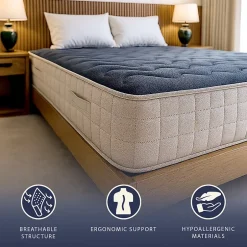 The White Stone Matelas 120x190 cm en Mousse à Mémoire, Hauteur 18 cm Discount