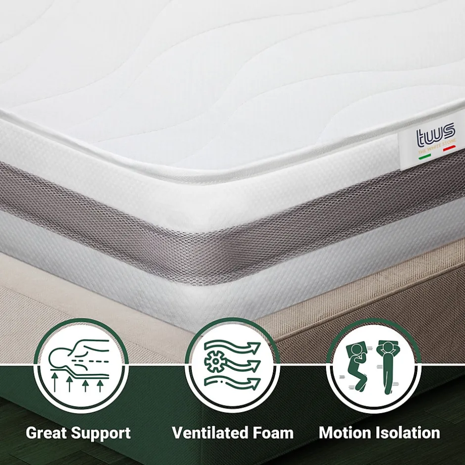 The White Stone Matelas 70x220 cm en Mousse Antibactérien
