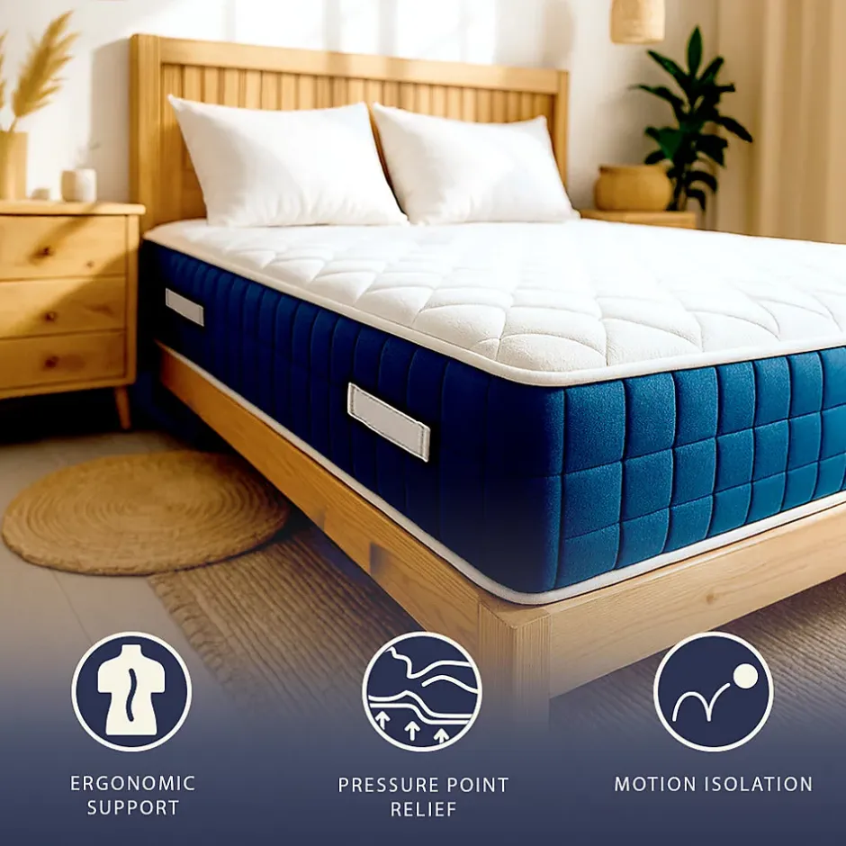 The White Stone Matelas 180x200cm, Hauteur 30 cm, avec Ressorts Ensachés et Memory Foam Clearance