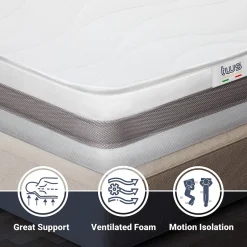 The White Stone Matelas 120x190 cm en Mousse Antibactérien