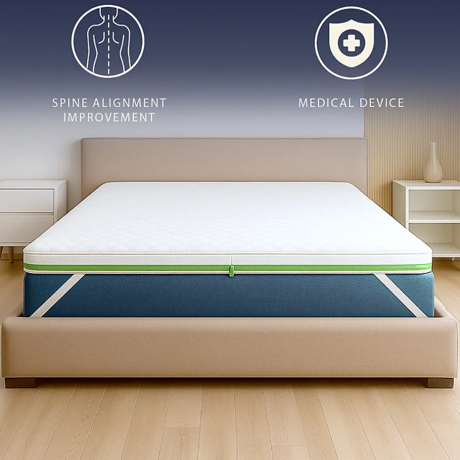 The White Stone Surmatelas 135x190 en Memory Foam Breeze à 9 Zones
