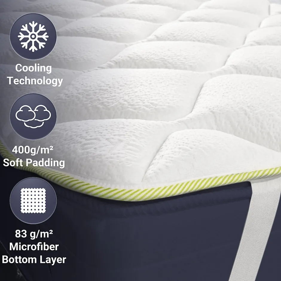 The White Stone Surmatelas Rafraîchissant avec Élastiques 135x190
