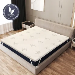 The White Stone Surmatelas 90x200 cm en Latex Naturel, Déhoussable 5 cm