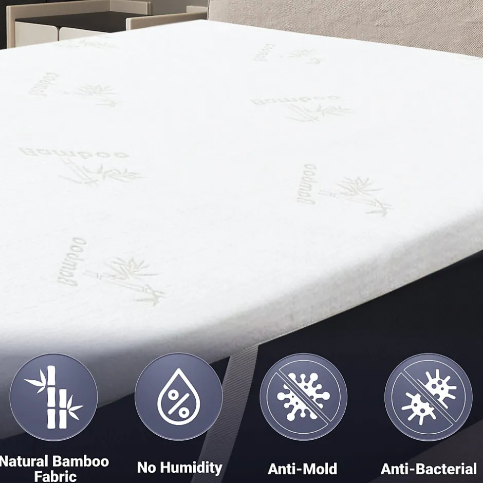 The White Stone Surmatelas 90x200 cm en Latex Naturel, Déhoussable 5 cm