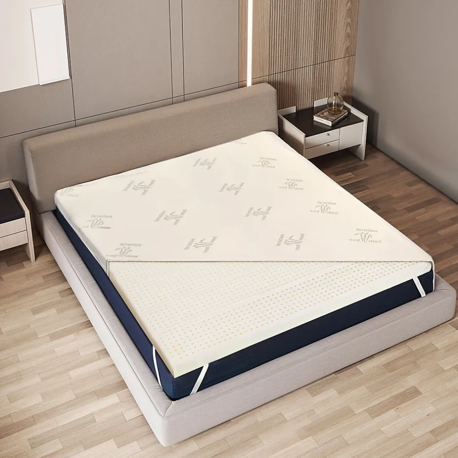 The White Stone Surmatelas 90x200 cm en Latex Naturel, Déhoussable 5 cm