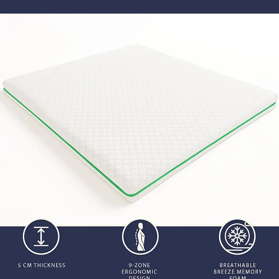 The White Stone Surmatelas 90x200 en Memory Foam Breeze à 9 Zones Discount