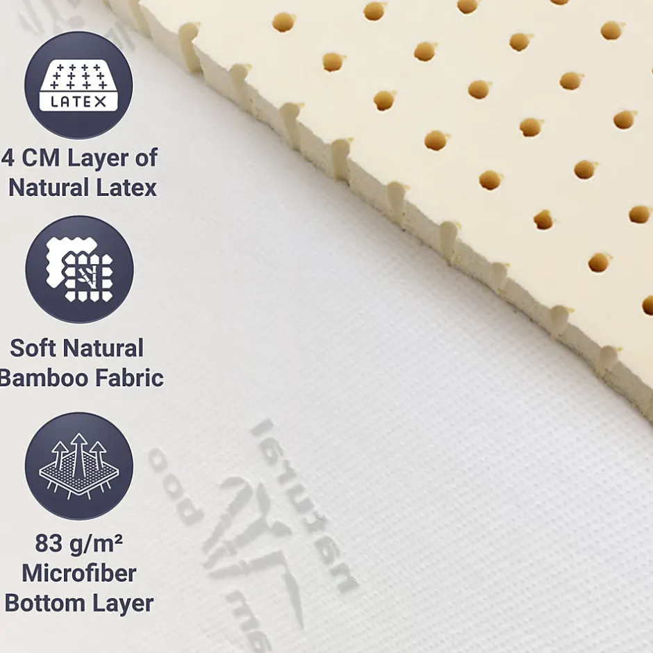 The White Stone Surmatelas 120x190 cm en Latex Naturel, Déhoussable 5 cm Hot